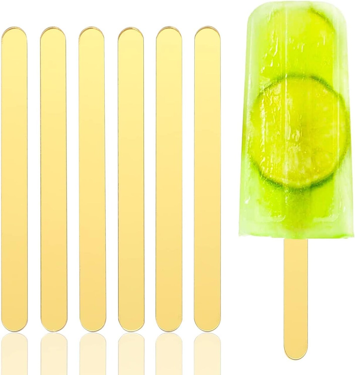 30-Piece Acrylic Cakesicle Popsicle Sticks – Reusable Gold Plastic Sticks for Cakesicles, Cake Pops, and Ice Cream, 4.5" Sticks in Bulk for Home Baking, Candy, Gifts, and Parties